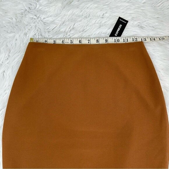 Express Women’s NWT Copper Brown Stretch Old Money Career Pencil Skirt 0/W25 - Picture 11 of 13